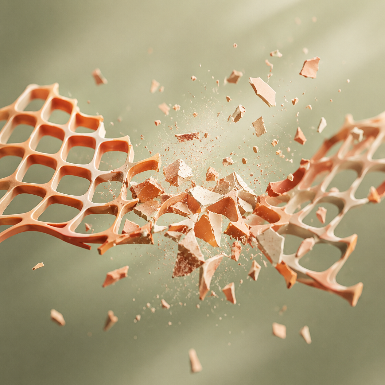 Collagen scaffolding breaking down